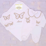 4pcs Bling Butterfly Blanket Set - Gold
