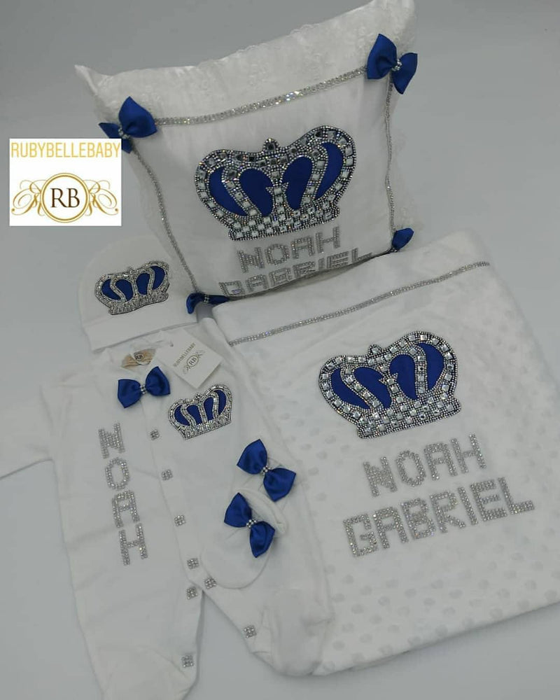 5pcs HRH Crown Set - Blue/Silver or Gold - RUBYBELLEBABY